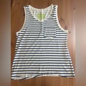 Skargon oversized blue and white striped tank